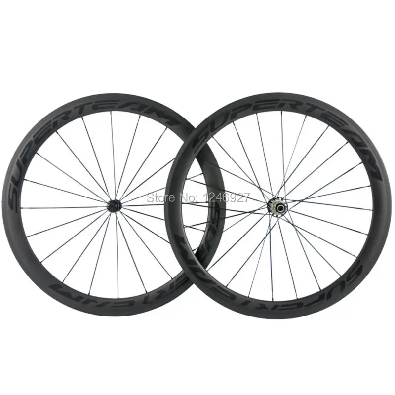 

Wholesale Carbon Wheelset 50mm Clincher Carbon Wheels With Powerway R39 Hub Glossy Letter Matte Finish Road Bike