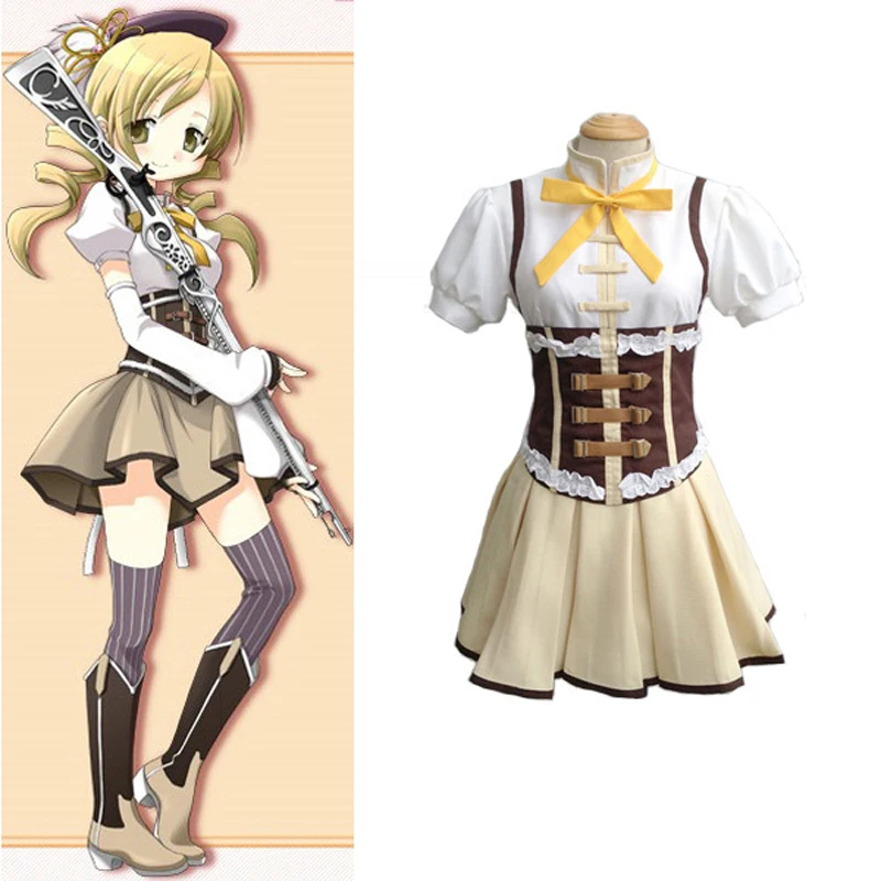 

Anime Puella Magi Madoka Magica Tomoe Mami Cosplay Costume Custom Size Women Halloween Fancy Party Dress