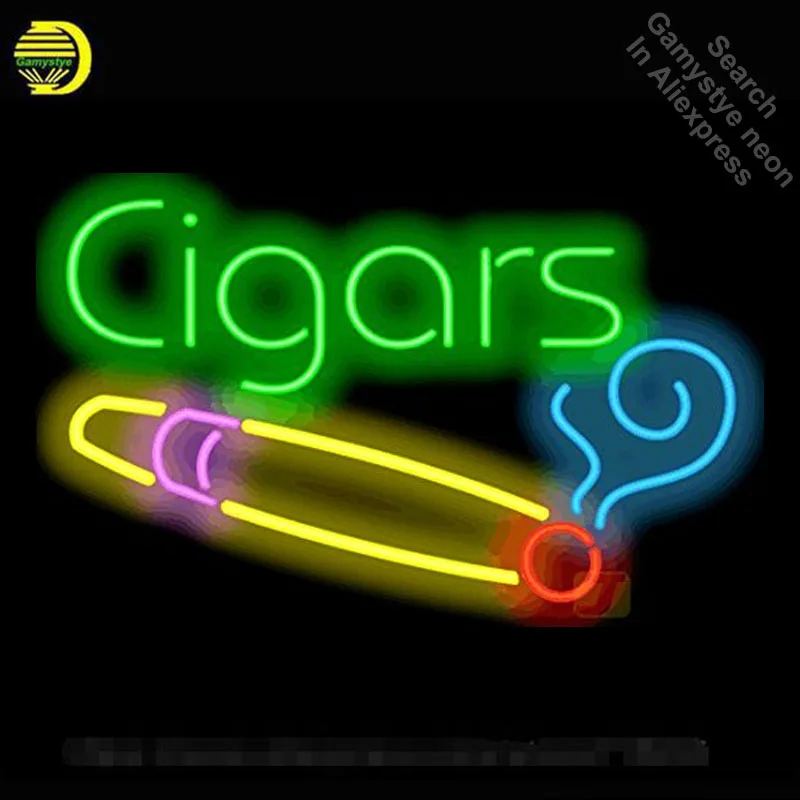 

Neon Sign for Cigars Neon Tube sign handcraft Shop Decorate Garage Store Displays Room Decor Tube Glass Neon Flashlight sign Art