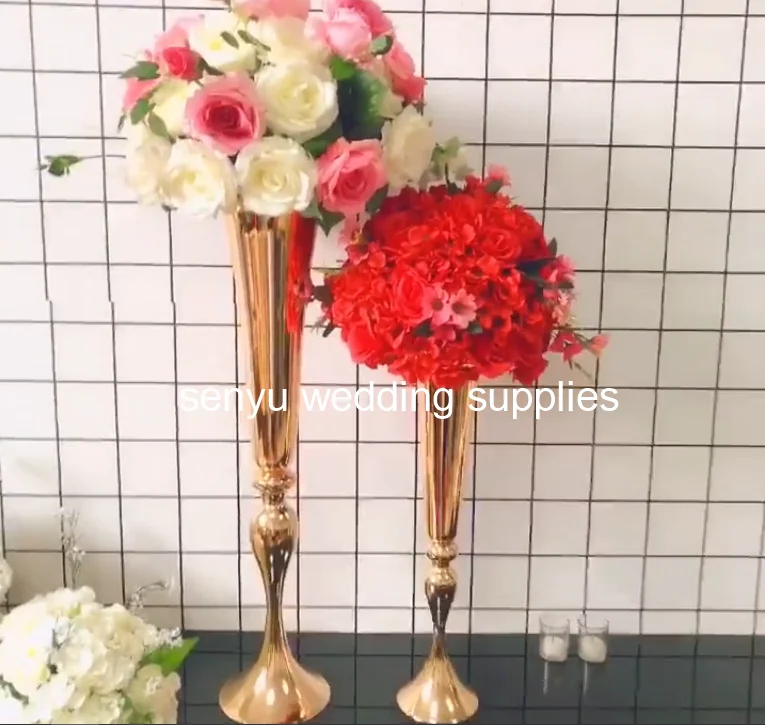 New flower arrangement flower stand table centerpieces without white rose and hydrangea for wedding senyu0398