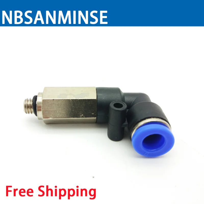 10Pcs/lot PLL M5 1/8 1/4 3/8 1/2 Extended Male Elbow Air Fitting Pneumatic PU PA tube Fitting NBSANMINSE