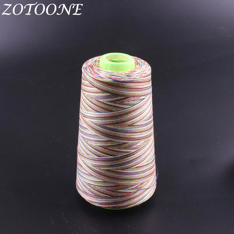 ZOTOONE Sewing Threads Polyester Rainbow Cord Hand Sewing Thread For Leather Knitting Diy Jeans Sewing Supplies 1500M/Roll E