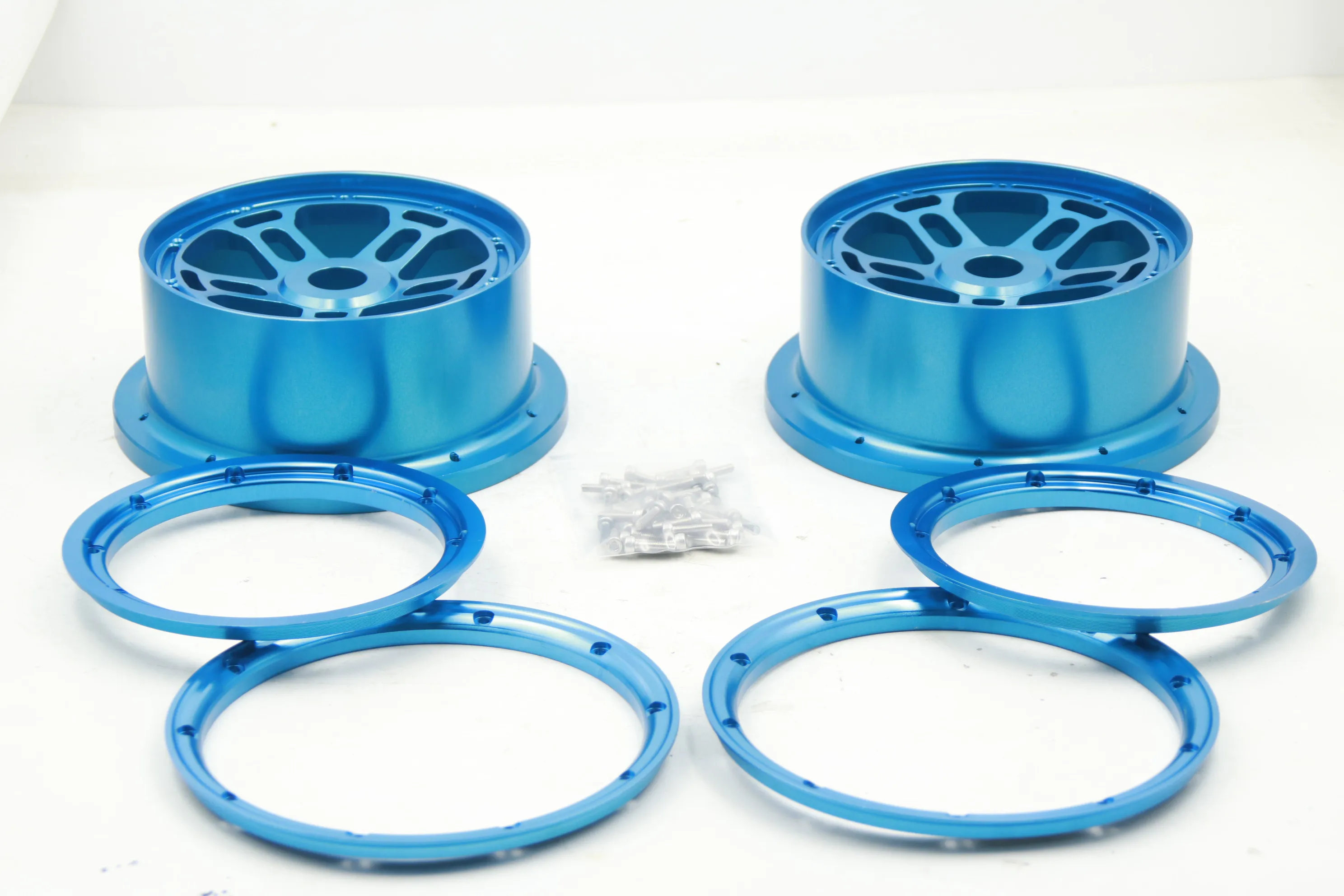 Alloy CNC Wheel Set wheel hub rim with outer and inner beadlock lock for 1/5 Losi 5ive T Rovan LT King Motor X2 4pcs/set