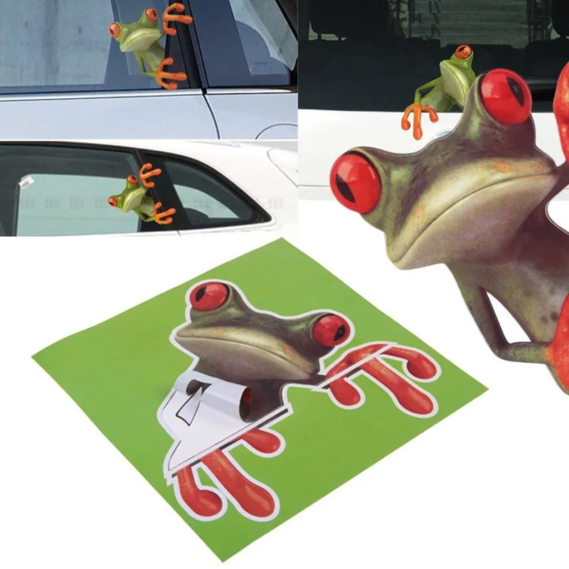 Hot Sale 3D Cute Peep Frog Funny Car Stickers Truck Window Vinyl Decal Graphics Auto New Creative 3D Frog Car Sticker Decration