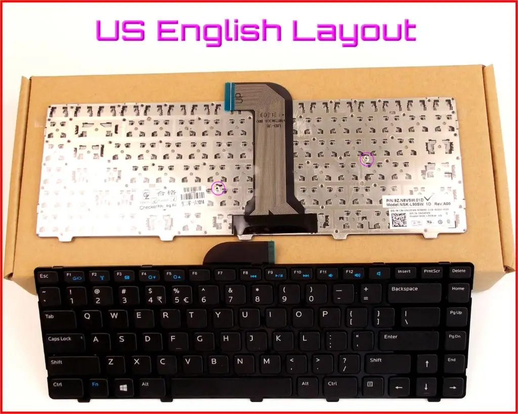 New Keyboard US English Version for Dell Inspiron 14 3421 14R 5421 14-3437 14R-5437 15Z-5523 Laptop Non-backlit