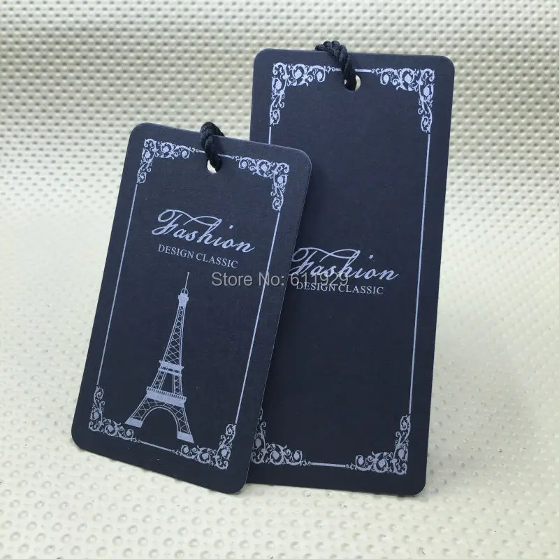 custom black matt laminated cardboard/ custom pattern printing tags/clothing kraft paper hang tag/garment tags printing