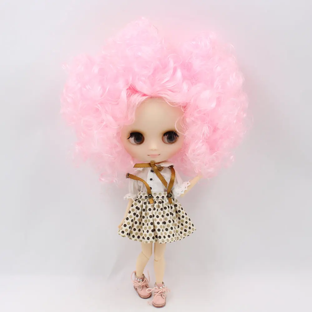 ICY DBS Middie Blyth doll Series No.QE126+107 Pink curly afro hair Matte face 1/8 BJD