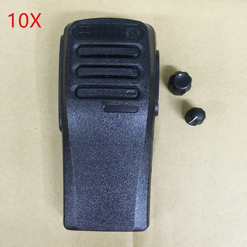 10 buah/lot kerang casing depan PERUMAHAN HITAM untuk Motorola DEP450 DP1400 XIR P3688 walkie talkie replacement