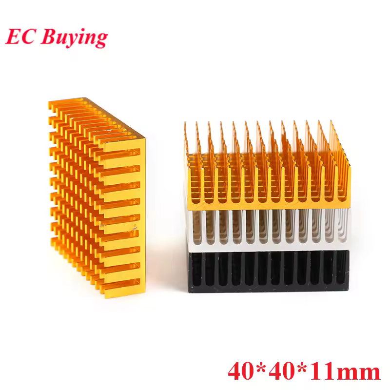 Heatsink 40*40*11mm Radiator Cooler Radiator Aluminum 40x40x10mm Gold Black Silver Heat Sink Metal Slotting For Cooling