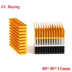 Heatsink 40*40*11mm Radiator Koeler Radiator Aluminium 40x40x10mm Goud Zwart Zilver Koellichaam Metalen Sleuven Voor Koeling