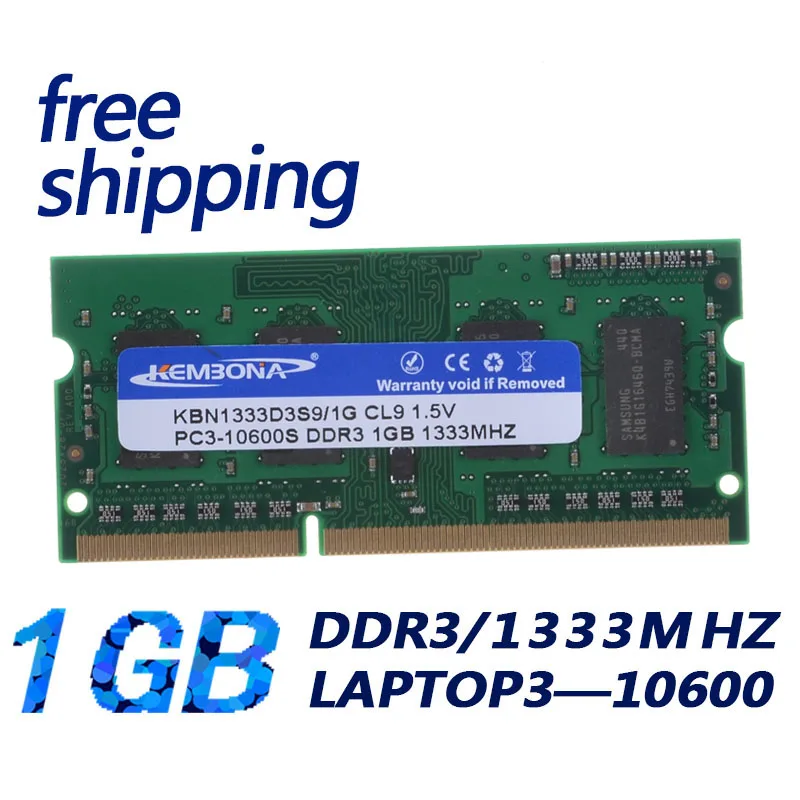 

KEMBONA Brand New Sealed DDR3 1333mhz1GB PC3 10600 1GB 204pin laptop RAM Memory / Lifetime warranty / Free Shipping!!!