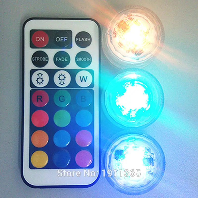 

40pcs Remote Control Submersible LED Party Tea Table Mini Light With Battery Christmas Vase Hookah Halloween Wedding Decor