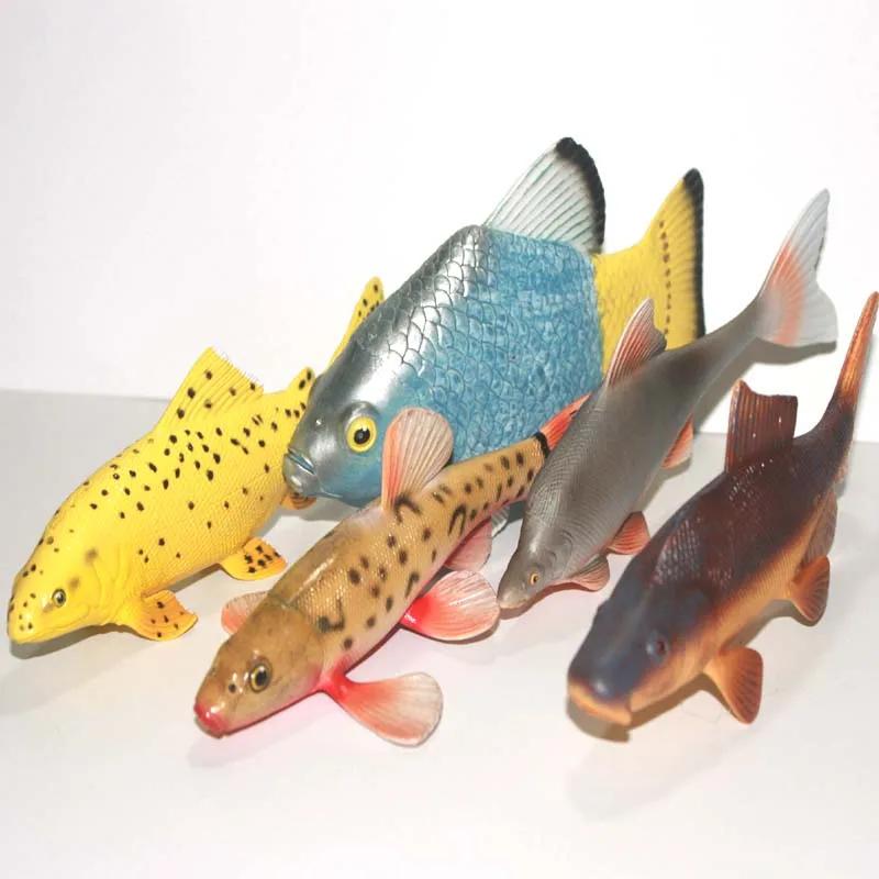 PVC figure Doll model toyMarine model toys killifish salmon fish loach minnow 5pcs/set