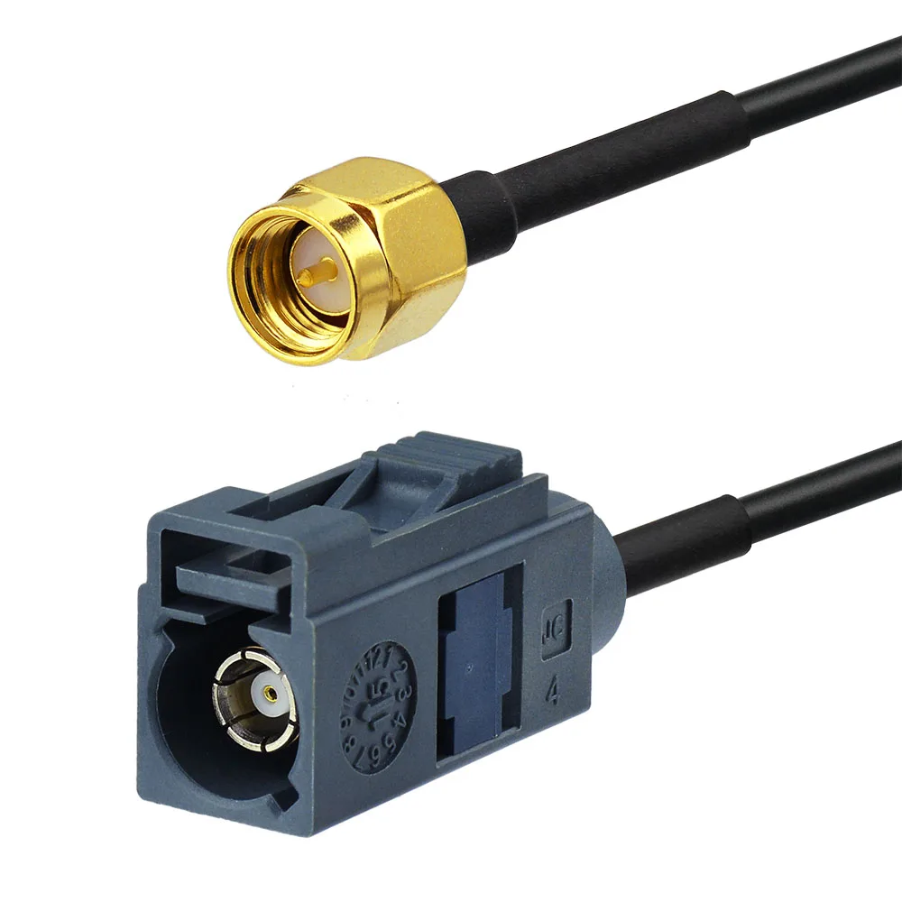 Eightwood Conversion Fakra Straight G Jack to SMA Plug RF Connector RG174 Coaxial Cable 500cm for DAB+ Car Digital Raido Aerial