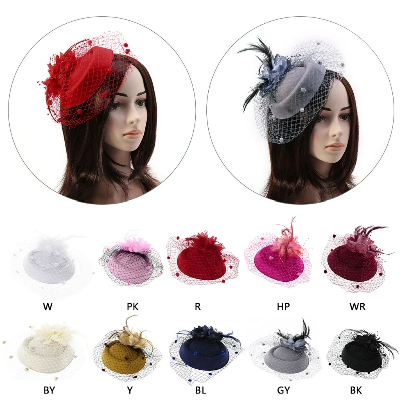 Fascinators Hair Clip Headband Pillbox Hat Bowler Feather Veil Wedding Party New