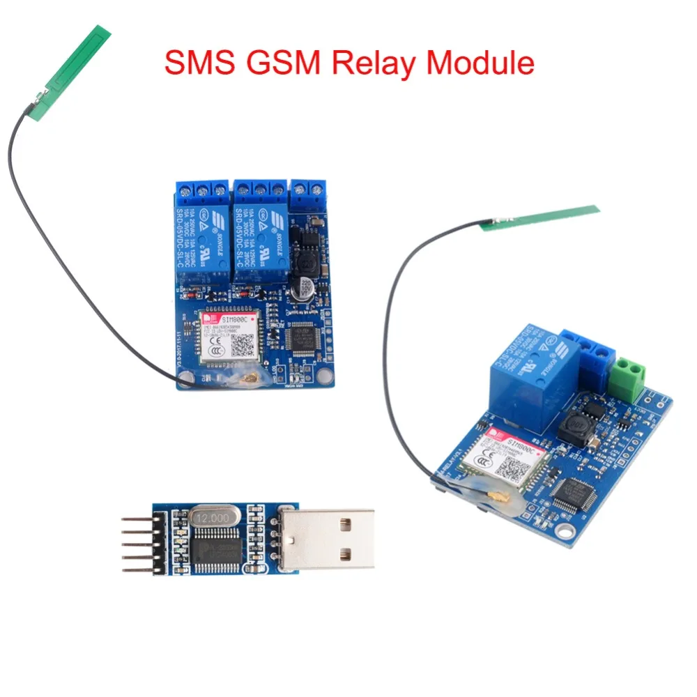 

RCmall 1CH/2CH Relay Module SMS GSM Remote Control Switch SIM800C STM32F103CBT6 USB to RS232 TTL Converter Adapter