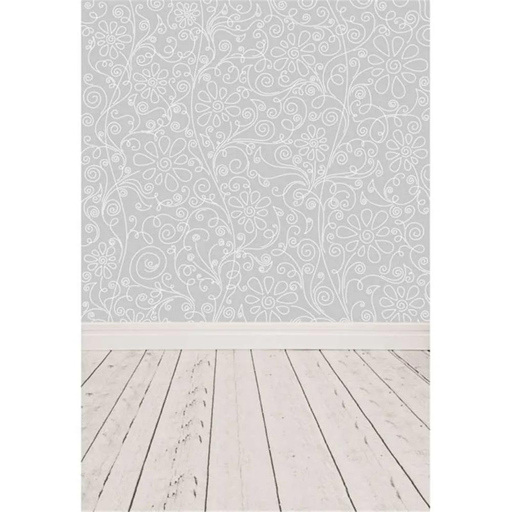 

Digital Printed Floral Damask Photography Backdrops Vinyl Baby Newborn Photo Props Kids Photographic Backgrounds Wooden Floor