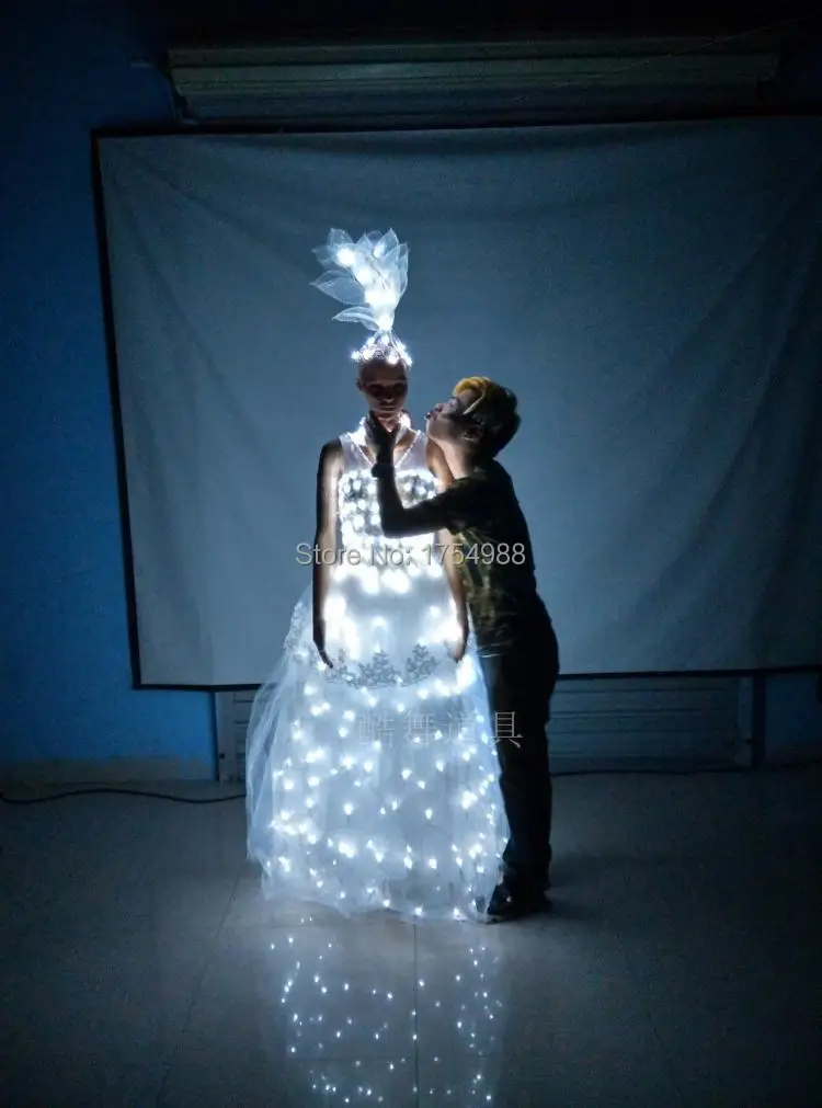 Free shipping Event  Party Supplies   led light up dance wear Led stage dj show dress