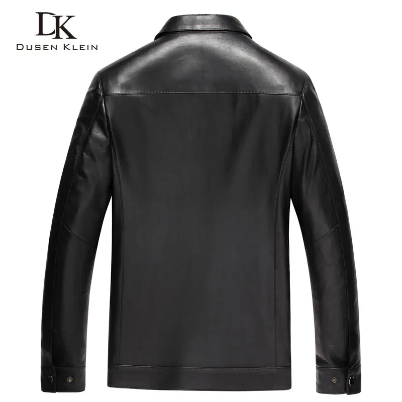 Dusen Klein Men Genuine Leather Jacket Autumn Outerwear Black/Slim/Simple Business Style/Sheepskin Coat 14Z6608