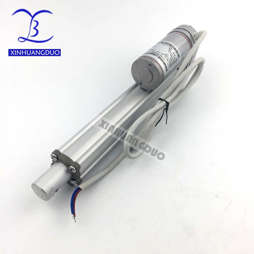 Polegada 200 mm Curso dc 12v 24v 12v 24v 50 100 200 300 400 500 750 1200n 120kgs Carga Máxima Atuadores Lineares Elétricos 4