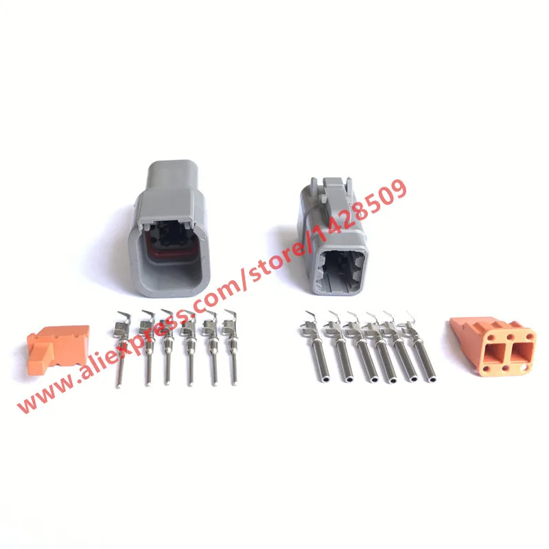 20 Sets DTM06-6S/ATM06-6S DTM04-6P /ATM04-6P 6 Pin Waterproof Automotive Connectors DTM Wire Connector With Pins