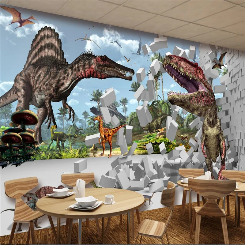 beibehang wallpaper wall murals wall stickers dinosaur kingdom 3D stereo children room background wall murals papel de parede