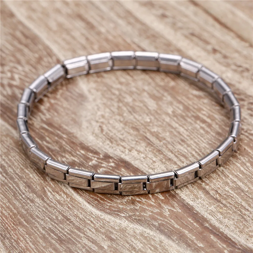 MisenBaBa Elastic Stretch Stainless Steel Link Chain Bracelet for Women Fashion Steel Bracelet Jewelry Gift