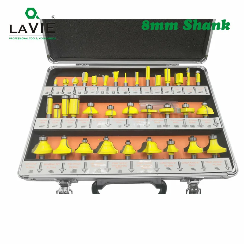 Imagem -02 - Carpintaria Flush Router Bits Milímetros Shank Chanfro Reto Aparar Bits Faça Você Mesmo Milling Cutter Madeira Gravura Ferramenta Mc02008 35 Pcs