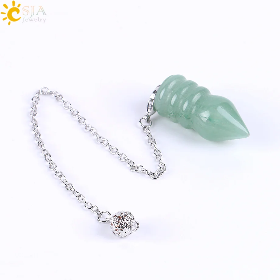 CSJA Natural Fortune-telling Pendulum for Dowsing Lapis Lazuli Pendant Pendulum Chakra Healing Crystal Pendule Radiesthesia E642