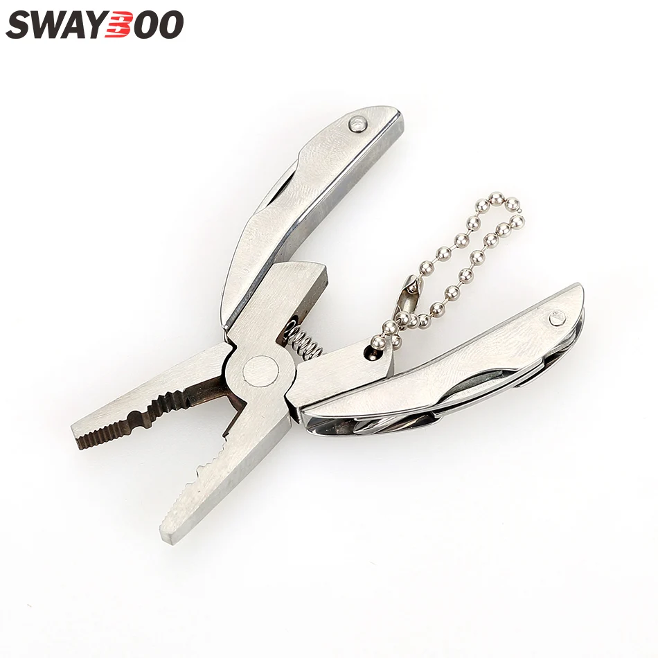 Swayboo Portable Pocket Multi Functionnal Pliers Set Mini Foldaway Keychain Pliers Knife Screwdriver Hiking Camping Equipment