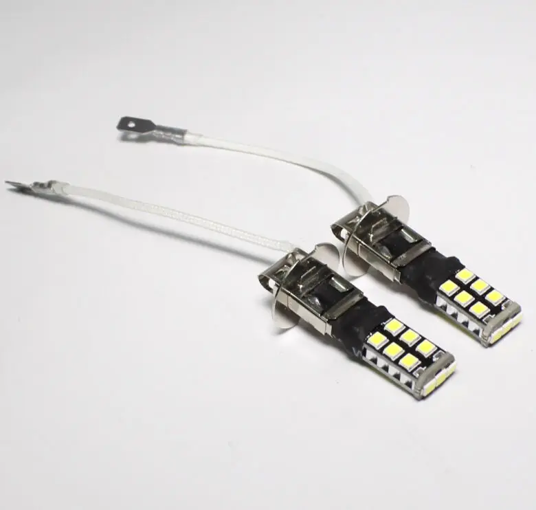 2pcs H3 Car Auto Daytime Driving Fog Light White 2835 15 LED Replacement Bulbs