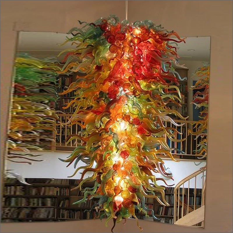 

Hot Sale Handmade Blown Glass Pendant Lights Flower Designed for Hotel Lobby Decor