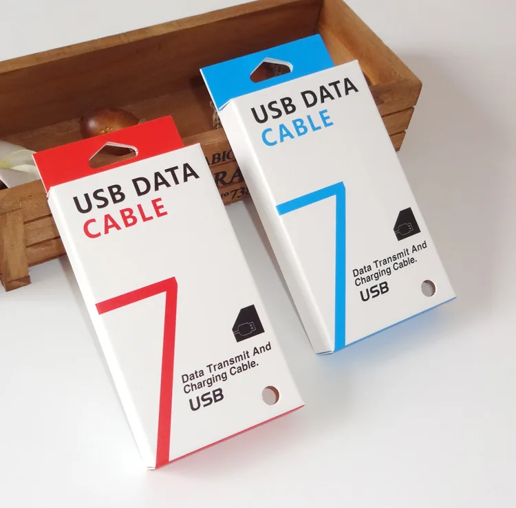 500 pcs Event Mobile Phone USB Cable Hard Paper Packaging Box for Data Line Earphone Package Box For iPhone 77 plus