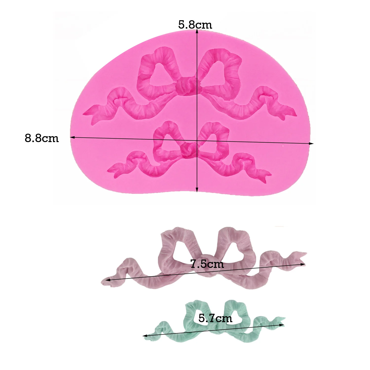 Bow Knot Shaped Silicone Cake Mold Ribbon lace Sugar Craft Fondant Cake Decoration Mold Pastry Tools Kitchen Baking Mold T1220