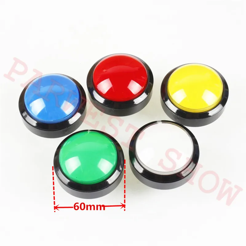 

10PCS 60mm Dome Shaped LED Illuminated Arcade Push Button/DC 12V Arcade LED Push Button/5 Colors Choose for Arcade Machine Parts