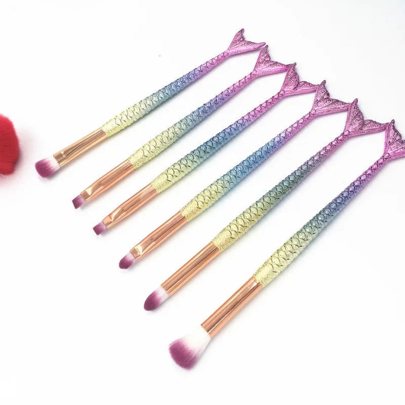 Pro Mermaid Makeup Brushes Foundation Eyebrow Eyeliner Blush Powder Cosmetic Concealer Makeup Brushes tool set kit
