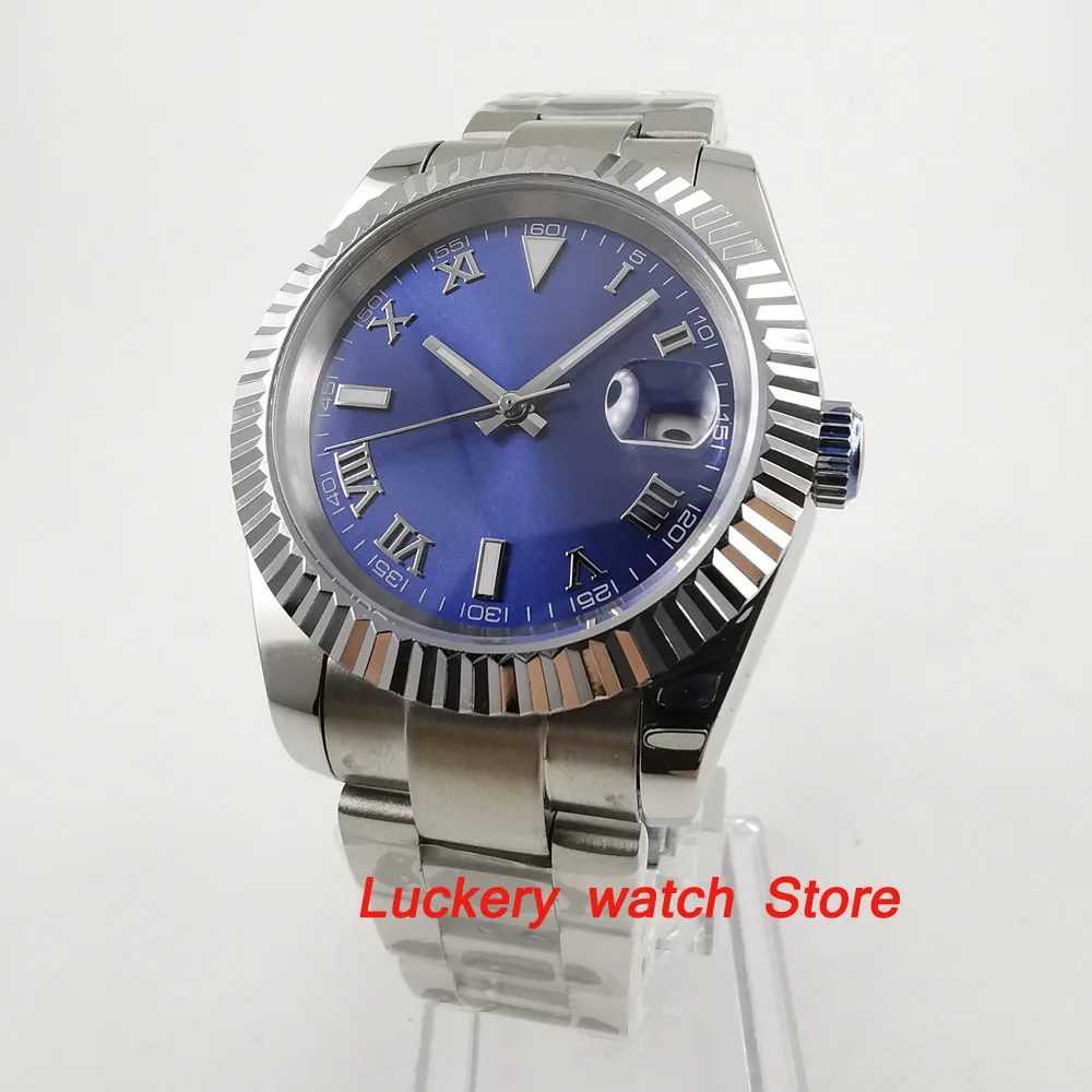 40mm no logo blue dial Luminous saphire glass; Automatic movement men's watch-BA51