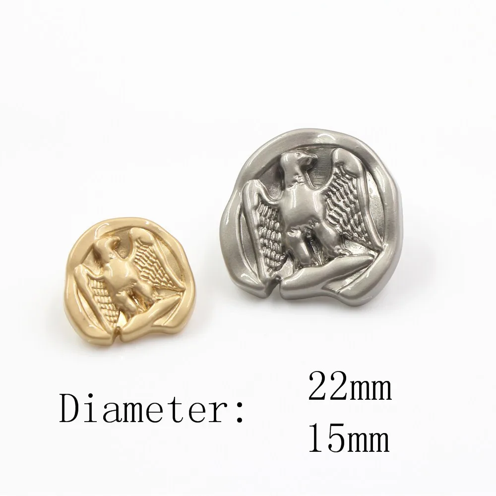 15mm 22mm 10 sztuk/partia sowa metalowy przycisk złoty czarny sweter płaszcz dekoracji koszula przyciski akcesoria DIY JS-0055