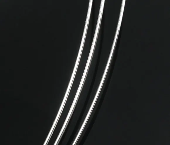 DoreenBeads Steel Wire Memory Beading Necklace Components Round Silver Color DIY Making Jewelry Findings 14cm Dia, 20 Loops