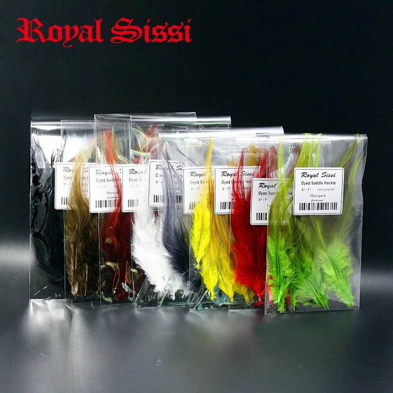 80pcs/lot 8colors assorted rooster saddle hackle for streamer&woolly bugger flies hybrid fly tying hackle feather hand selected