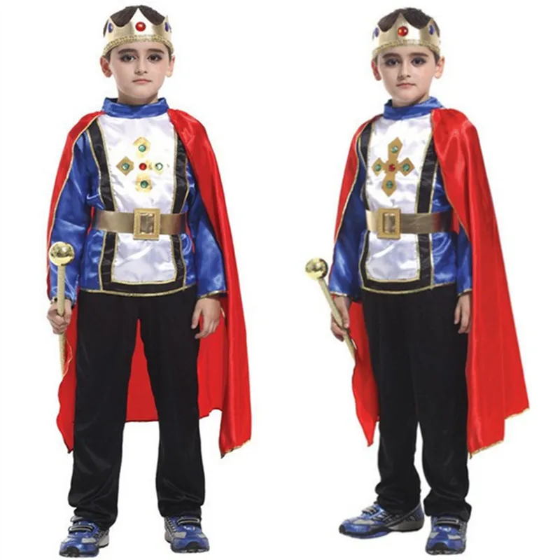 Halloween ragazzi bambini principe Costume bambini strass corona abbigliamento coslpay festa a tema indossare fiaba