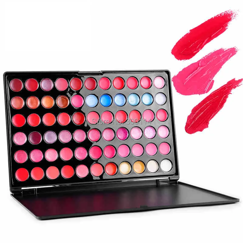 Wholesale Free Shipping 48pcs New Unique 66 colors lipgloss set Professional Multi color lipstick palette Makeup Beauty Tint Set