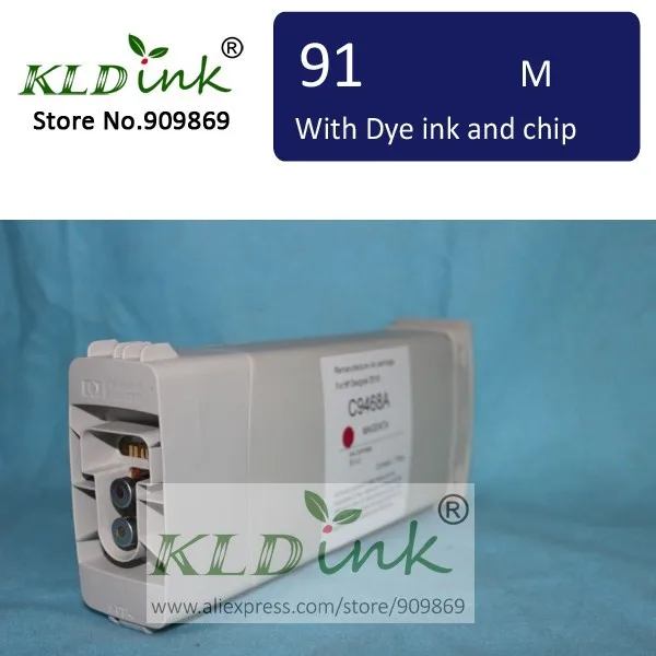 [KLD Ink] Compatible HP91 C9468A MAGENTA Dye ink cartridge for Designjet Z6100 printer