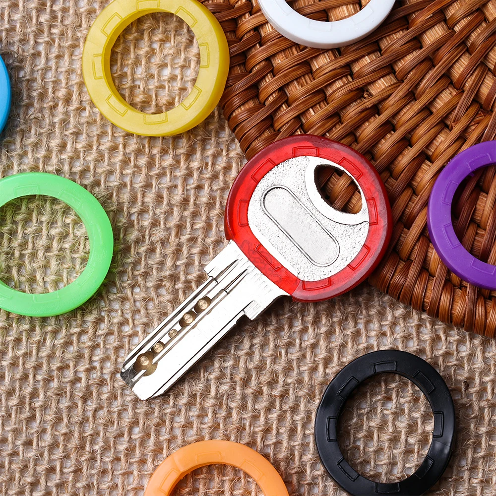 8pc/set Random Colors Hollow Silicone Key Cap Covers Topper key holder Keyring Rings Key Case Bag Organizer Wallets