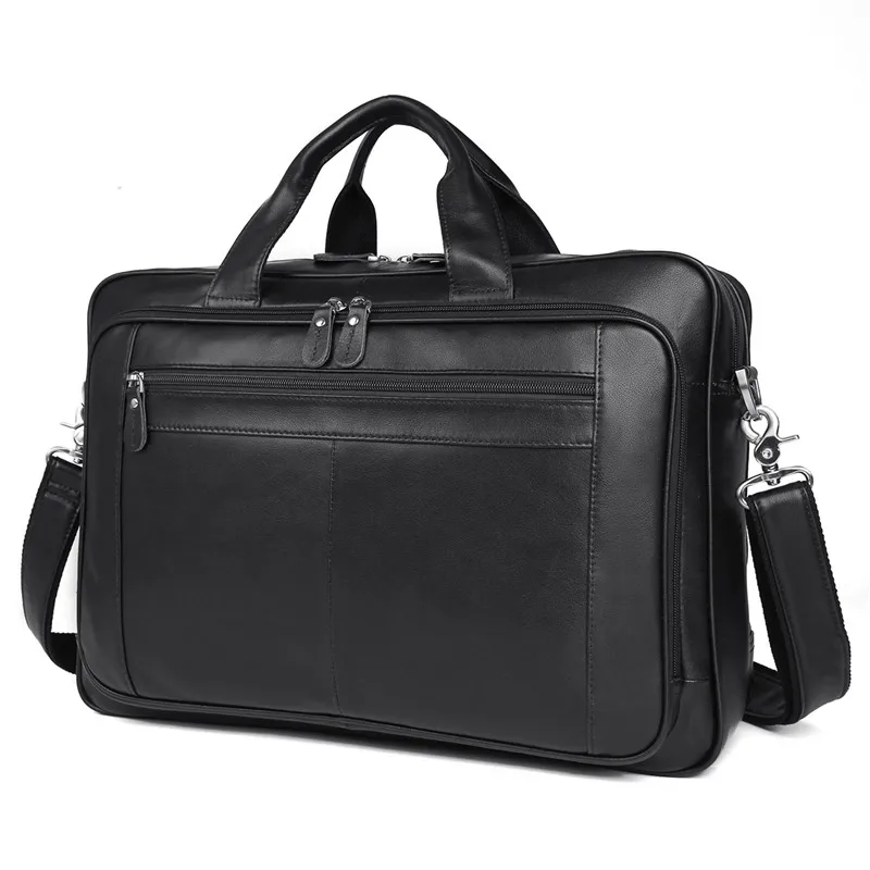 Nesitu Black Coffee Genuine Leather Men Briefcase Male Portfolio 14'' 15.6'' 17'' Laptop Business Travel Men Messenger Bag M7320