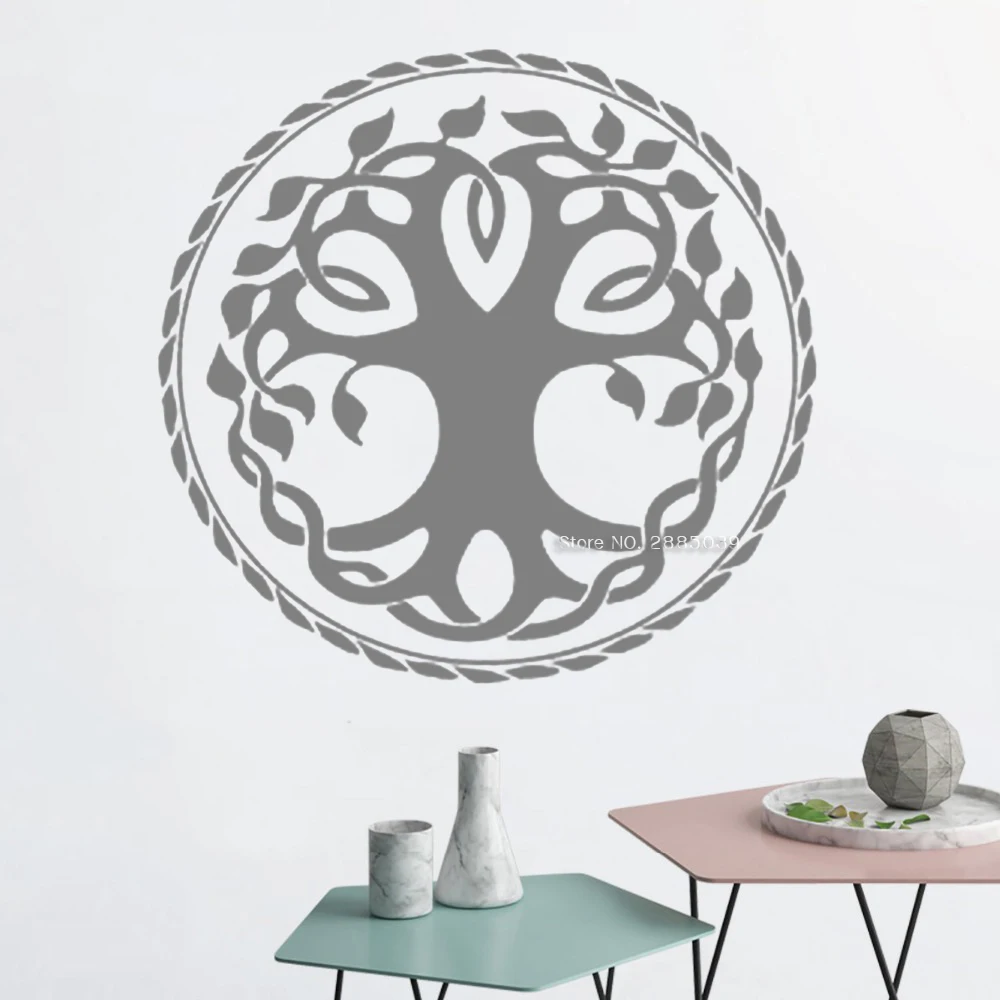 58*56CM Tree of Life Murals Wall Stickers Decal Wisdom Branches Living Room Yoga Studio Decor Vinyl Removable Wall Decals LC1181