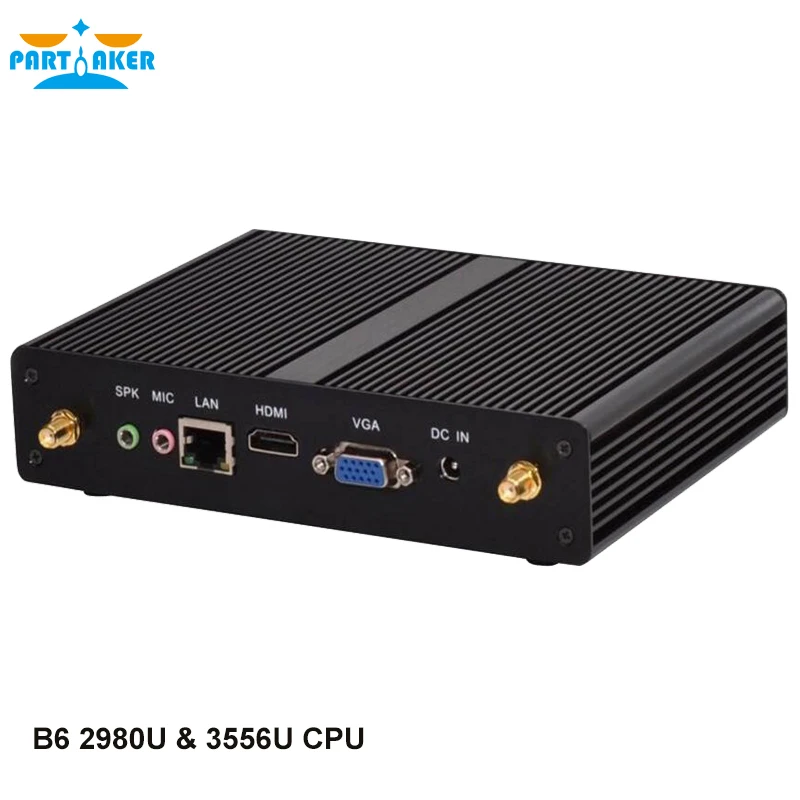 B6 Mini PC Windows 10 HDมินิคอมพิวเตอร์Celeron 2955Uโปรเซสเซอร์Pentium 3755U/3215U I3 4010Yคอมพิวเตอร์DDR3 HTPC minipc HDMI VGA