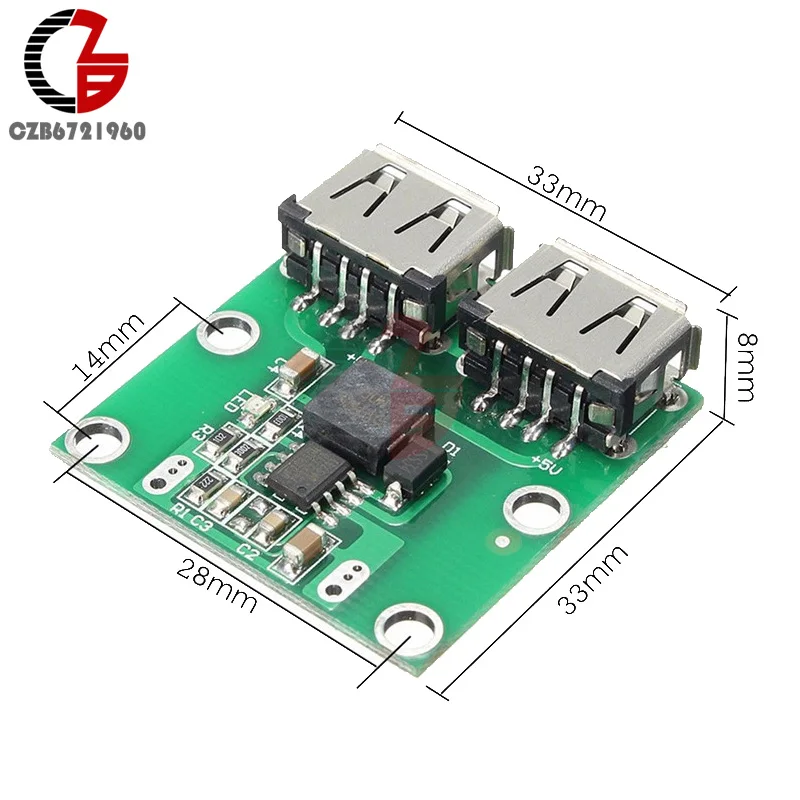 Dual USB Step Down Power Charging Supply Module DC-DC 6V-24V to 5.2V 3A Buck Converter Transformer Voltage Regulator Charger