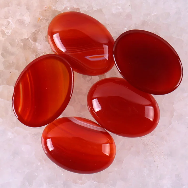 30x22MM Red Agate Bead Oval Cabochon CAB Jewelry For Woman Gift Making (2pcs/lot) H060