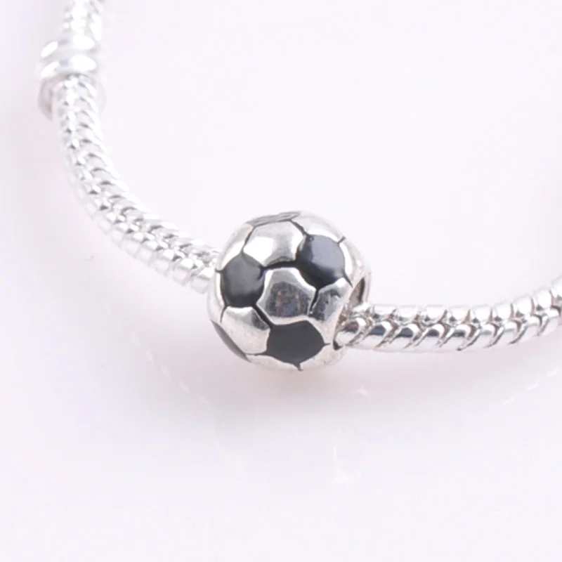 10MM 5Pcs Silver Plated Football Spacers Beads Fit  Charms Bracelets Jewelry Handmade DIY extanpaa flfaocma DK-050-X